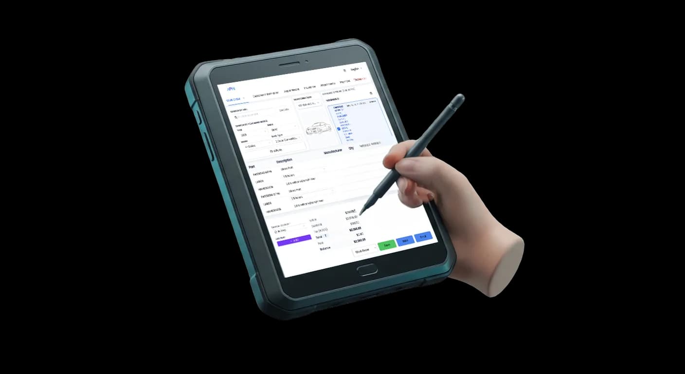 APAI mobile technician application on a rugged tablet