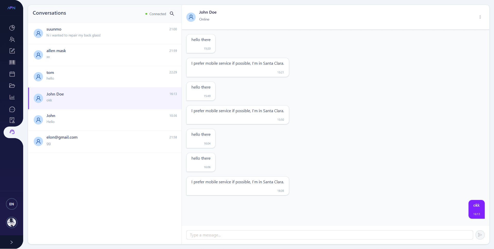 Live Chat & AI Customer Assistant base screenshot