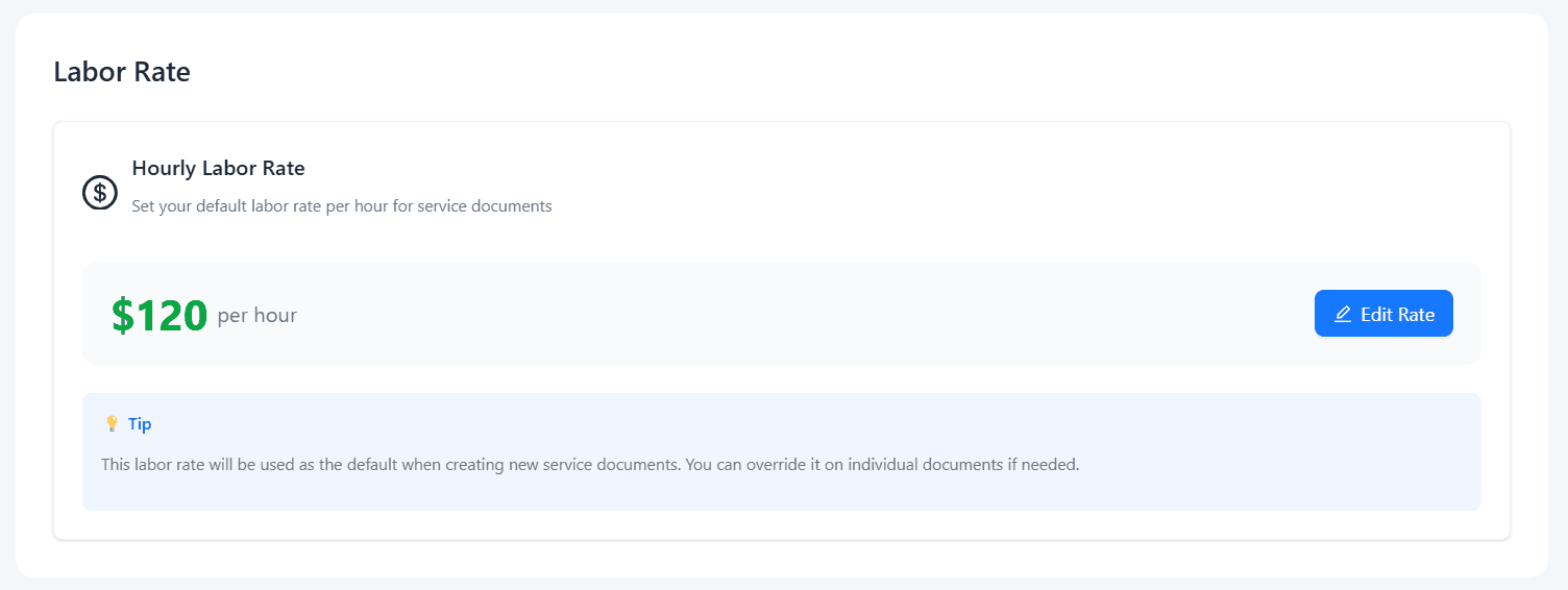Configurable Pricing & Business Settings left screenshot