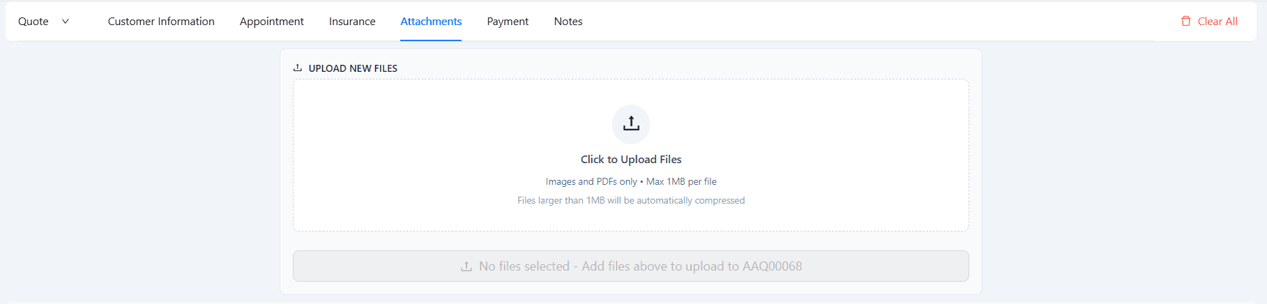 Payments, Attachments & Notes Management third screenshot